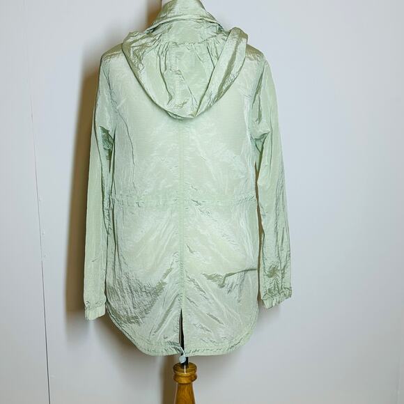 Savvi Lightweight Light Green Nylon Hooded Jacket Size Medium - Picture 2 of 10